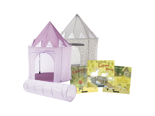 Eventyrpakke med leketelt og 3 eventyrbøker
