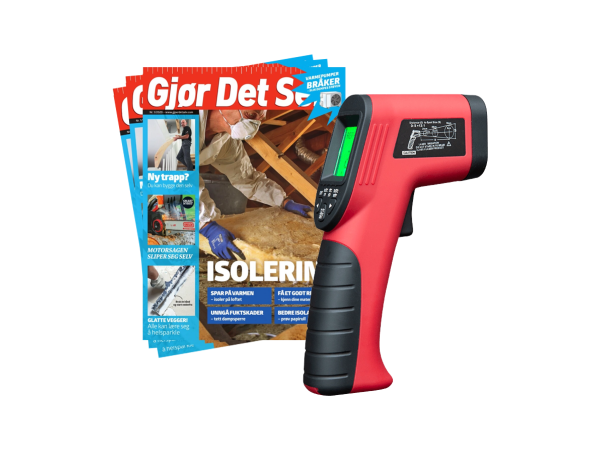 Infrarødt termometer og 2 nummer av Gjør Det Selv