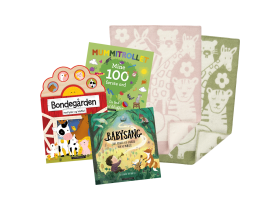 Klippan babyteppe og 3 babybøker