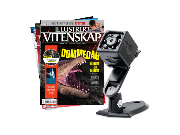 MiniCube kamera og 2 utgaver av Illustrert Vitenskap