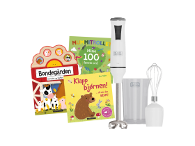 Stavmiksersett og 3 babybøker